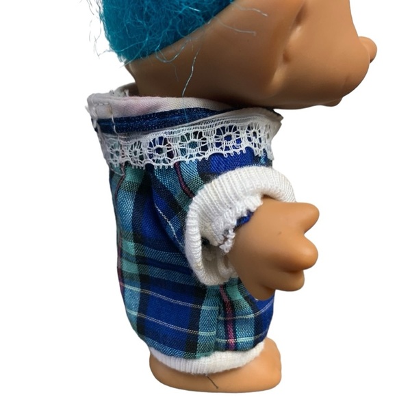 Vtg Ace Novelty Treasure  Troll Doll Blue hair Star Jewel Eyes Wishstone Gem 90s - Picture 4 of 8